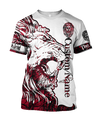 Custom Name The Red Alpha King Lion Tattoo 3D All Over Printed Unisex Shirt