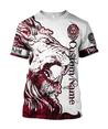 Custom Name The Red Alpha King Lion Tattoo 3D All Over Printed Unisex Shirt