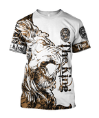 3D The Alpha King Lion Tattoo Over Printed Hoodie