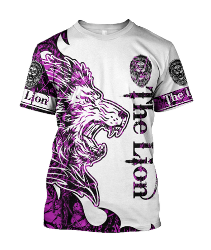 The Purple Lion Tattoo Over Printed Hoodie