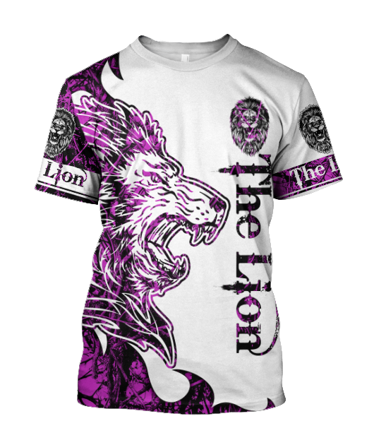 The Purple Lion Tattoo Over Printed Hoodie