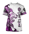 The Purple Lion Tattoo Over Printed Hoodie