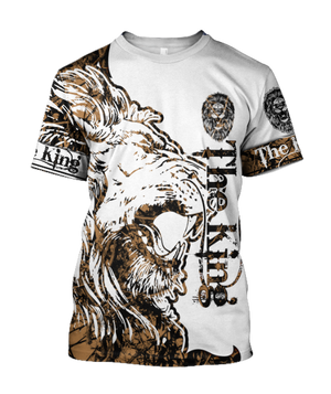 3D The Alpha King Lion Tattoo Over Printed Hoodie