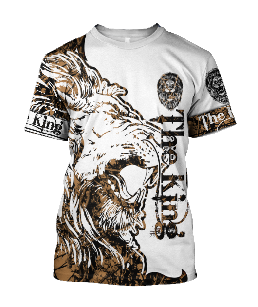 3D The Alpha King Lion Tattoo Over Printed Hoodie