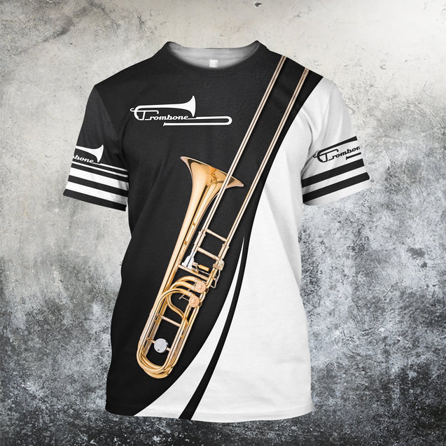 Trombone music 3d hoodie, t-shirt, sweatshirt for men and women HG HAC31202-Apparel-HG-T-shirt-S-Vibe Cosy™