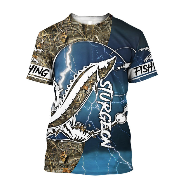 Sturgeon fishing Sport Camo Tattoos - Blue version TR070301 - Amaze Style™-Apparel