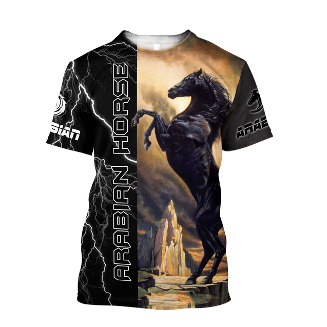 Black Stallion Arabian Horse 3D All Over Printed Shirt Hoodie Pi301202-Apparel-MP-T-Shirt-S-Vibe Cosy™