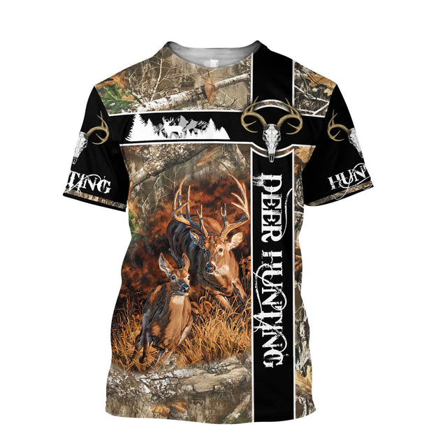 Deer Hunting Camo Over Printed Unisex Deluxe Hoodie ML