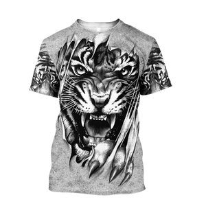 Tiger Tattoo Potrait Tshirt 3D All Over Printed Shirt for Men and Women