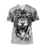 Tiger Tattoo Potrait Tshirt 3D All Over Printed Shirt for Men and Women