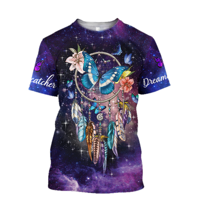 3D All Over Print Dreamcatcher Butterfly Art Hoodie-Apparel-TA-T-Shirt-S-Vibe Cosy™