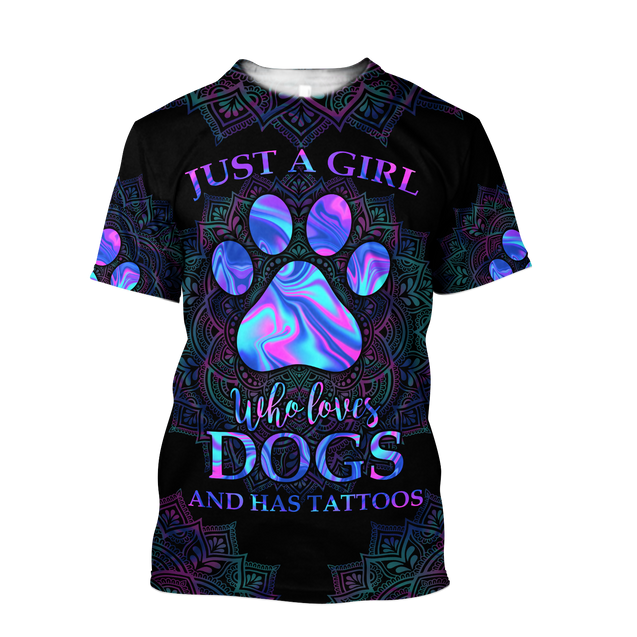 Girl loves dogs 3d hoodie shirt for men and women HAC100906