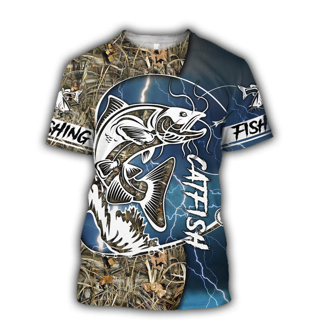 Catfish fishing 3d all over printed Shirts for men and women TR170100 - Amaze Style™-Apparel