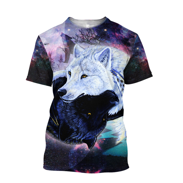 Black and White Norse Wolves Unisex Shirts All Over Printed TNA10222002