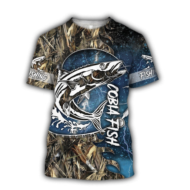 Cobia Fishing camo all over printed shirts for men and women blue color TR251201 - Amaze Style™-Apparel