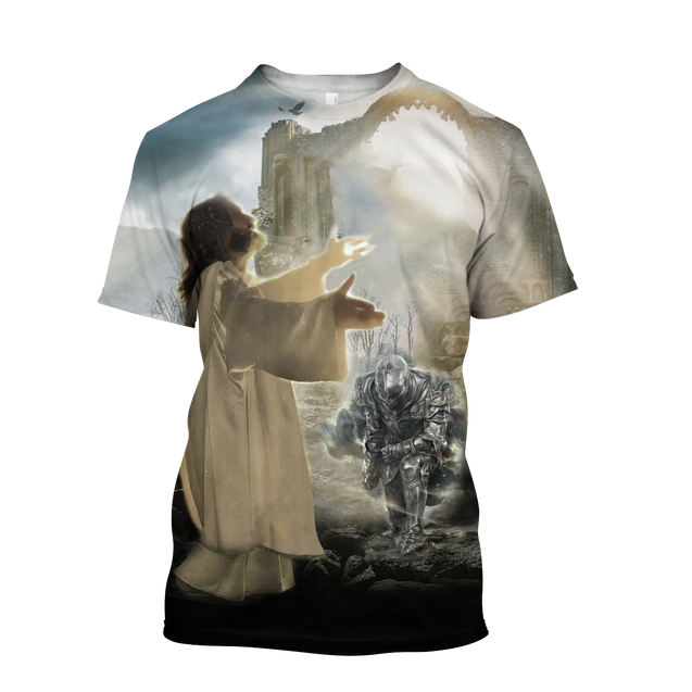 Jesus and Knight templar 3D all over printed for men and women HHT07092018