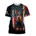 Doberman Pinscher American Flag 3D All Over Print Hoodie