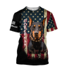 Doberman Pinscher American Flag 3D All Over Print Hoodie