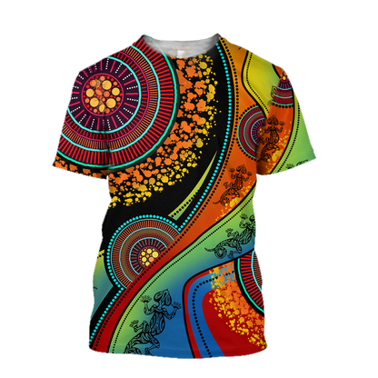 Aboriginal Australia Indigenous Lizard Painting Art shirts for men and women TR2606203S-Apparel-Huyencass-T-Shirt-S-Vibe Cosy™