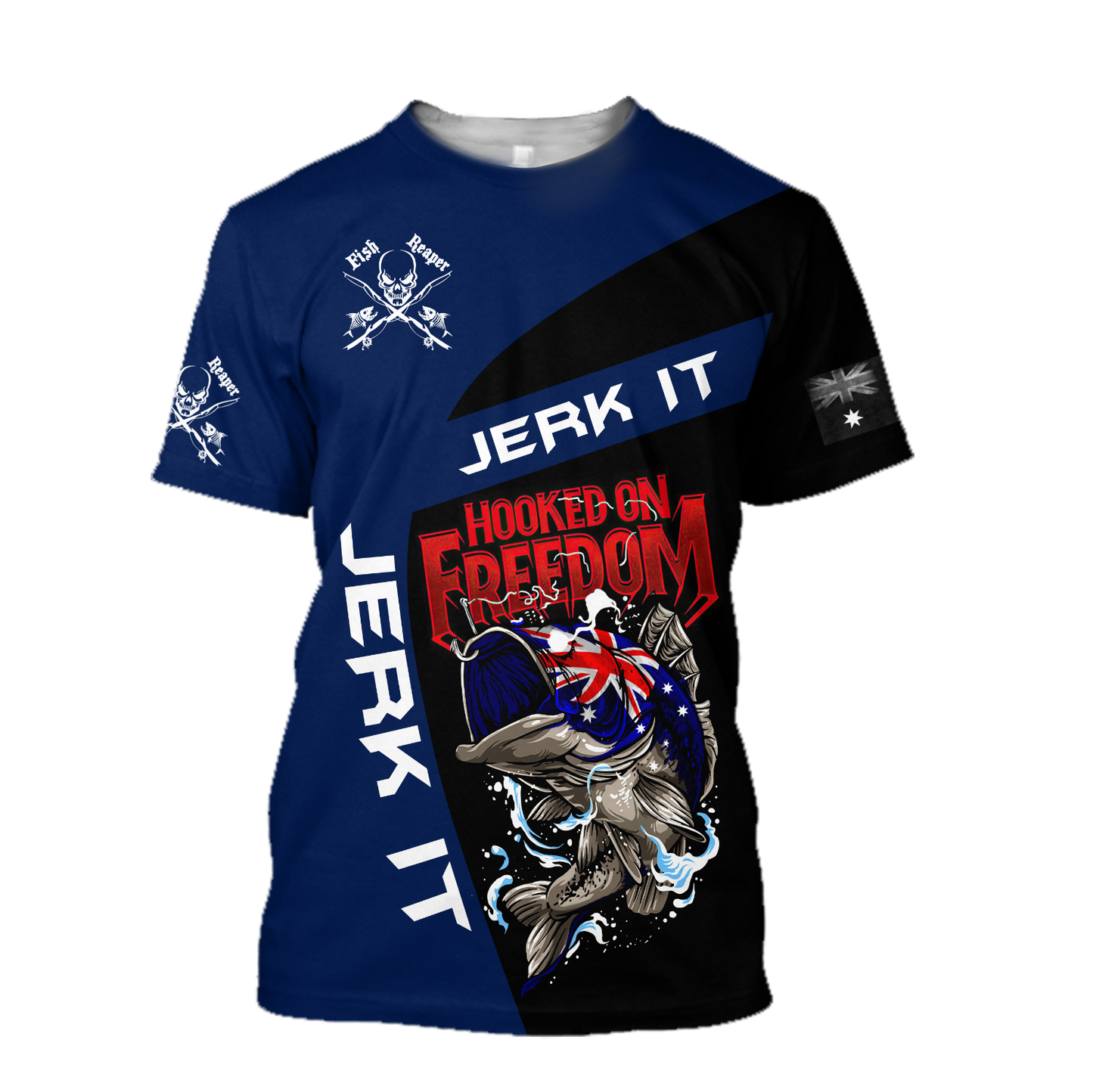 Hooked on Freedom Australia Fishing 3D printed shirts for men and women