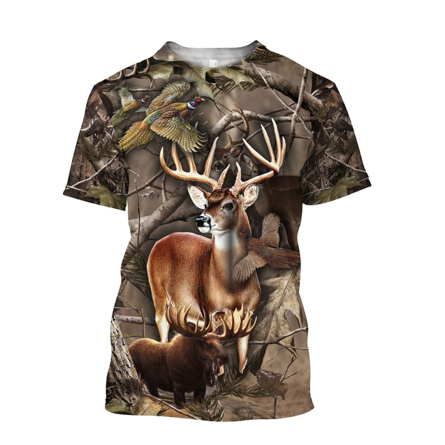 3D All Over Print Camo Deer Hunter Hoodie NTN08172003