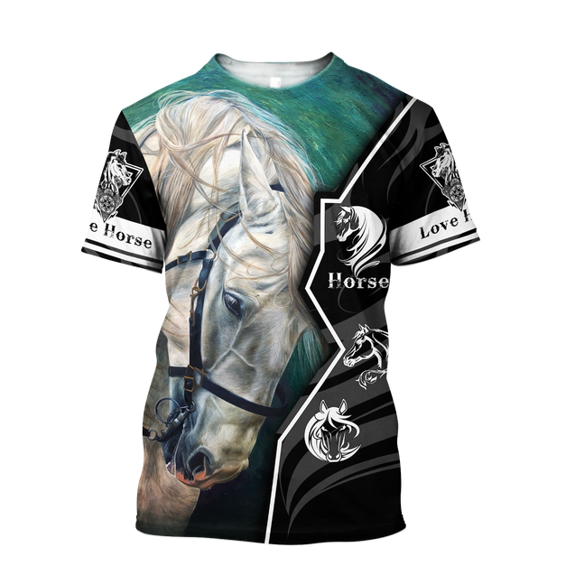 Beautiful Horse 3D All Over Printed shirt for Men and Women Pi040101-Apparel-NNK-T-Shirt-S-Vibe Cosy™