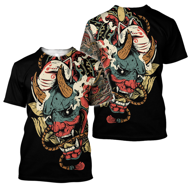 Samurai Tattoo Art Hoodie T Shirt For Men and Women HAC220604-NM-Apparel-NM-T-Shirt-S-Vibe Cosy™