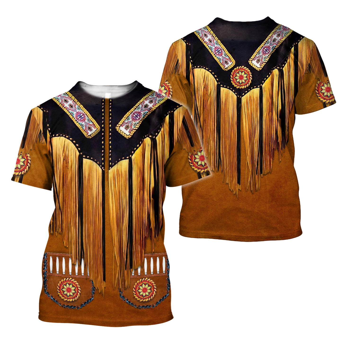 Native Cowboy Jacket No6 Cosplay 3D Over Printed Unisex Deluxe Hoodie ML