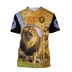 Lion in Wildlife Over Printed Hoodie