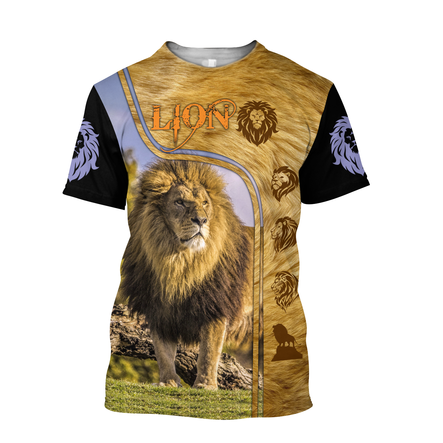 Lion in Wildlife Over Printed Hoodie