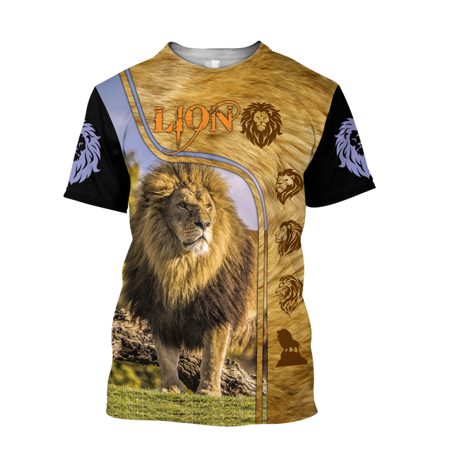 Lion in Wildlife Over Printed Hoodie