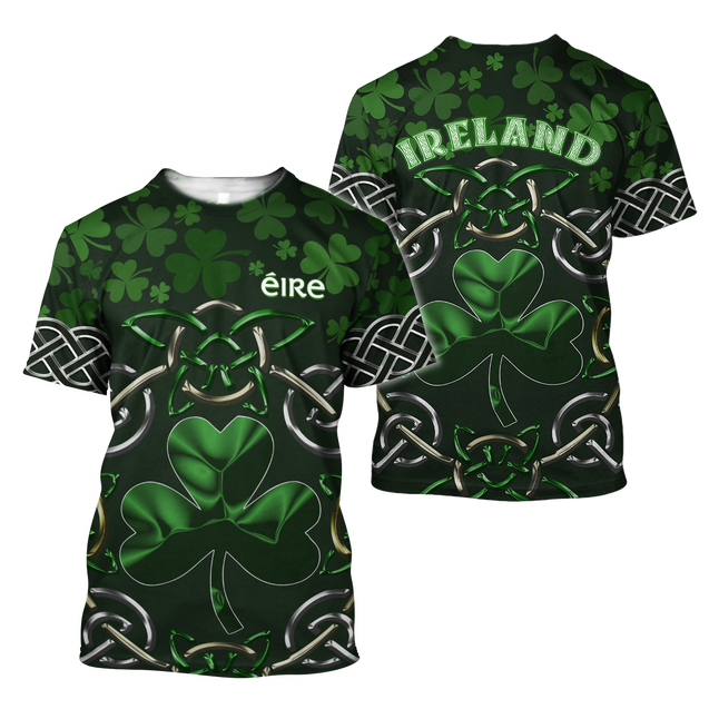 Irish Saint Patrick's Day Shamrock Celtic Cross Hoodie T-Shirt Sweatshirt Pi020310-Apparel-NM-T-shirt-S-Vibe Cosy™