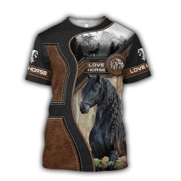 Love Beautiful Horse 3D All Over Printed Shirts For Men And Women TR1505204S-Apparel-MP-T-Shirt-S-Vibe Cosy™