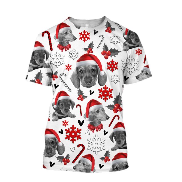 3D Dachshund Xmas Pattern Unisex Hoodie TR3010204