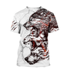 Three Gray Wolfs White Tattoo Tshirt 3D All Over Printed Shirt for Men and Women