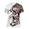 Three Gray Wolfs White Tattoo Tshirt 3D All Over Printed Shirt for Men and Women