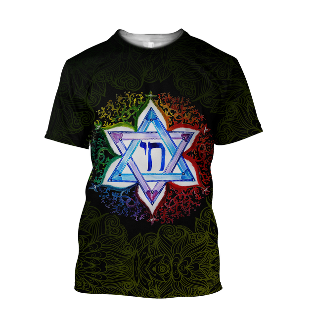 Premium Hanukkah Jewish Chai Symbol Star Of David All Over Printed Shirts For Men And Women MEI