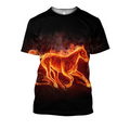 All Over Print Horse Fire-Apparel-HbArts-T-Shirt-S-Vibe Cosy™