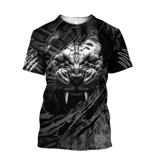 Warrior White Tiger Hoodie Over Printed for Men and Women