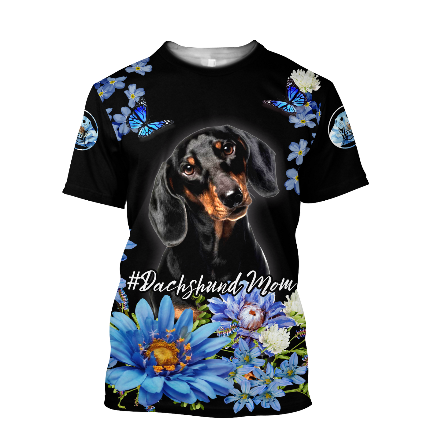 3D Dachshund and Flower Unisex Shirts