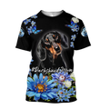 3D Dachshund and Flower Unisex Shirts