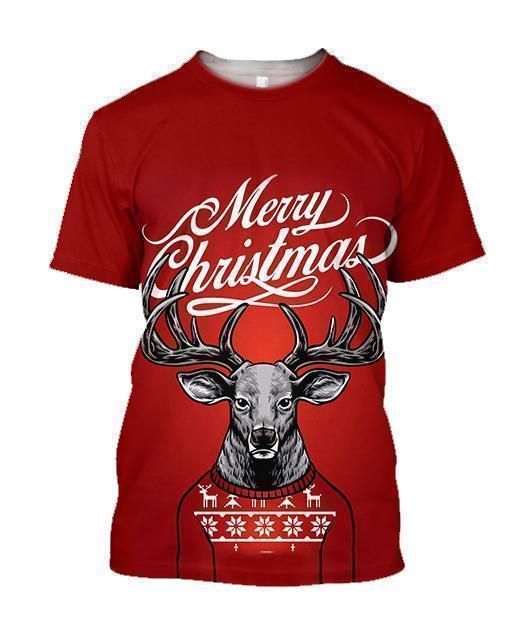 3D All Over Printed Deer Christmas Shirts Special-Apparel-6teenth World-T-Shirt-S-Vibe Cosy™