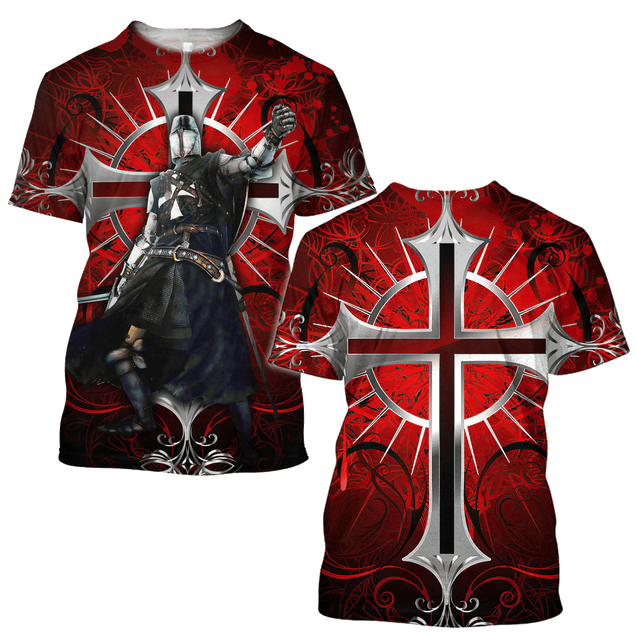 Premium Knight Templar Red Cross All Over Printed Shirts For Men And Women MEI