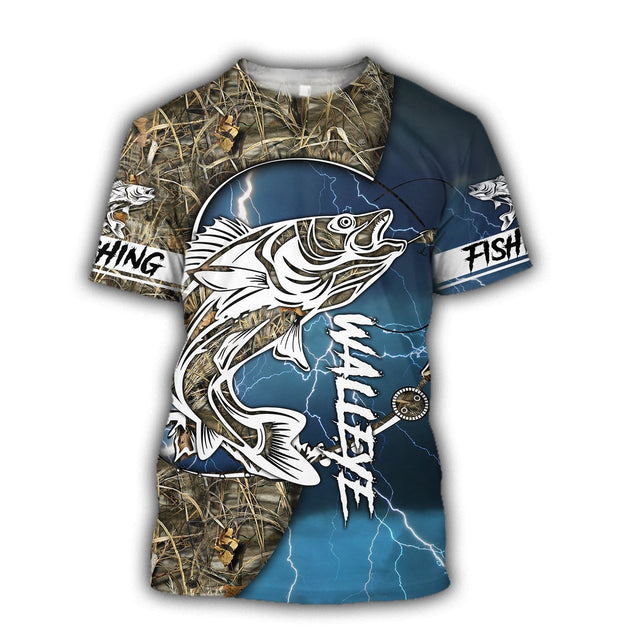 HC Walleye fishing gear shirt blue TR191102 - Amaze Style™-Apparel