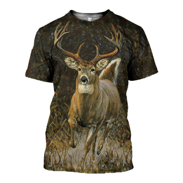 3D All Over Printed White-tailed deer Clothes-Apparel-HP Arts-T-Shirt-S-Vibe Cosy™