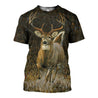 3D All Over Printed White-tailed deer Clothes-Apparel-HP Arts-T-Shirt-S-Vibe Cosy™