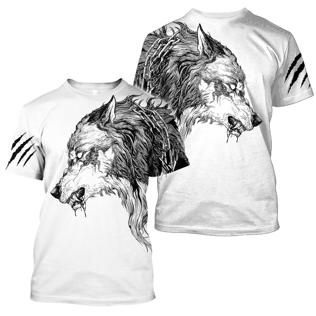 Tattoo Wolf Hoodie T Shirt For Men and Women HAC290501-NM