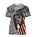 3D America Pit Bull Terrier Unisex Shirts