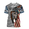 3D America Pit Bull Terrier Unisex Shirts