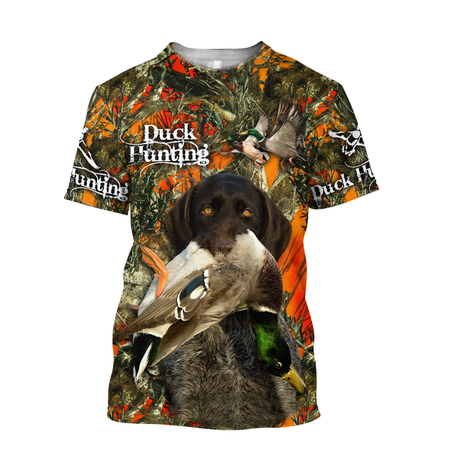 Duck Hunting Labrador Retriever Orange Camo 3D All Over Print  Hoodie Pi17082001S